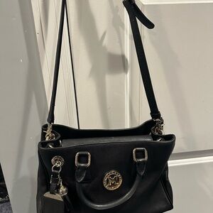 MetroCity Black Leather Handbag